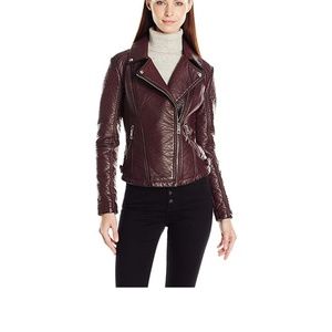 Burgandy GUESS moto jacket